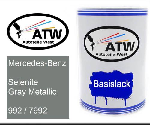 Mercedes-Benz, Selenite Gray Metallic, 992 / 7992: 500ml Lackdose, von ATW Autoteile West.